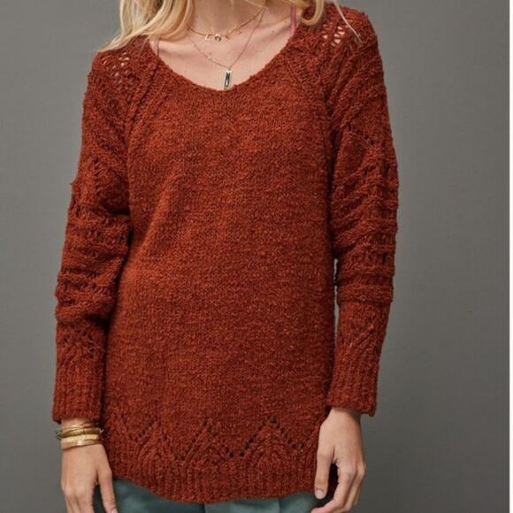 Anthropologie Cedar Pilcro Pointelle Tunic Sweater - Picture 2 of 16